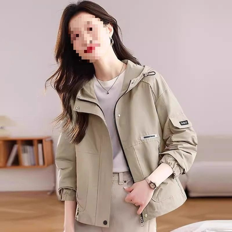 Thin Small Hooded Short Trench Coat
