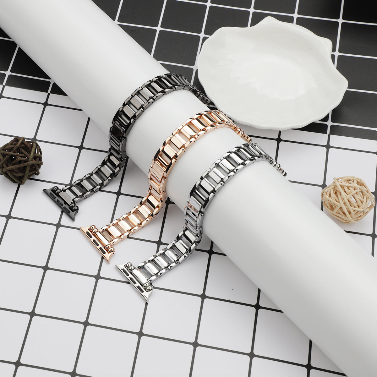 Zinc Alloy Watchband Positioning Beads Hollow Metal