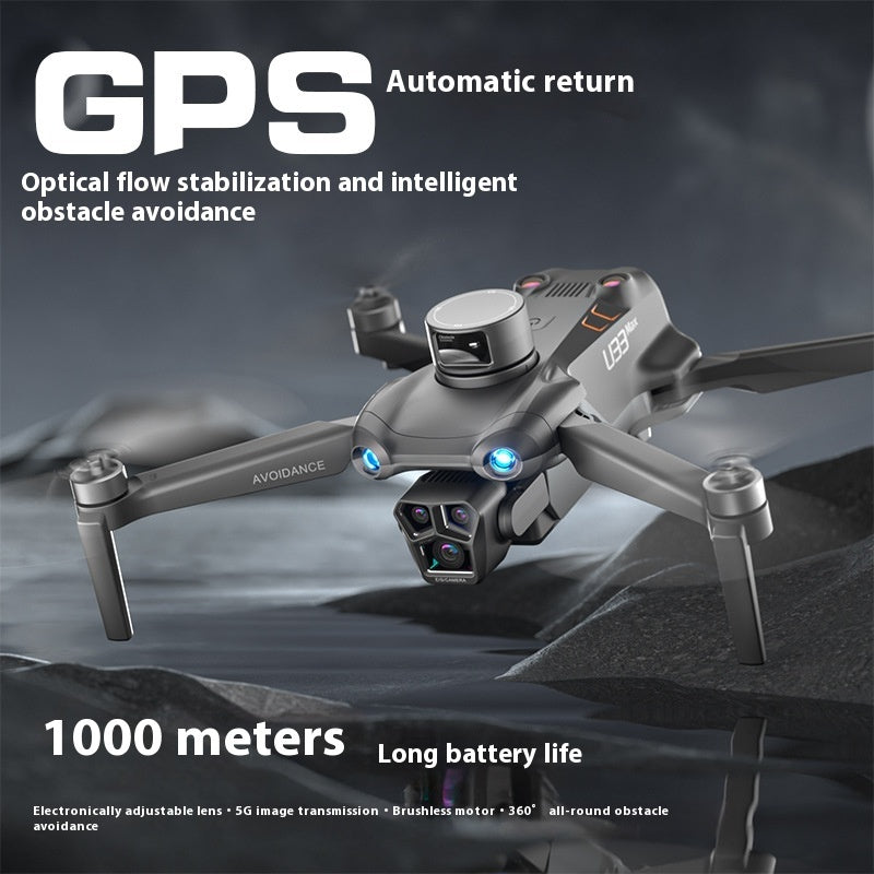 Remote-controlled Unmanned Vehicle Three-Lens Aerial Photography