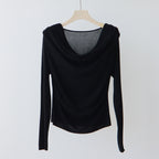 Tencel Blended Silk Long Sleeve Swing Collar Design High-grade Blouse