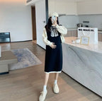 Maternity Wear New Niche Design Bow Fashion Age-reducing Knitted Dress