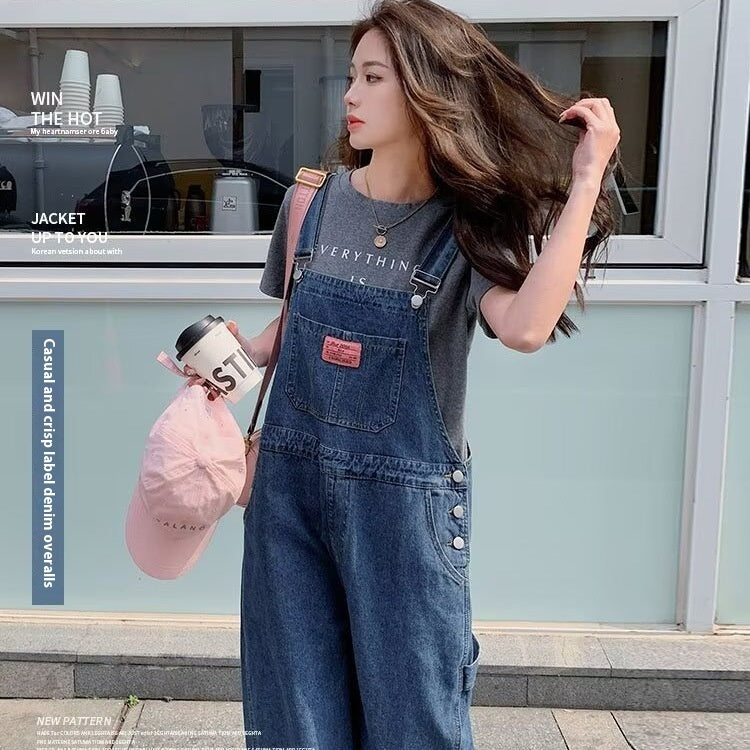 Retro Age Reducing Straight Leg Wide Leg Pants, Slimming Jumpsuit