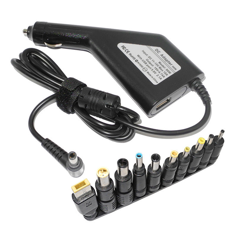 90W Car Laptop Power Adapter, Charger With 10 DC Charging Sources, Suitable For Multiple Brands